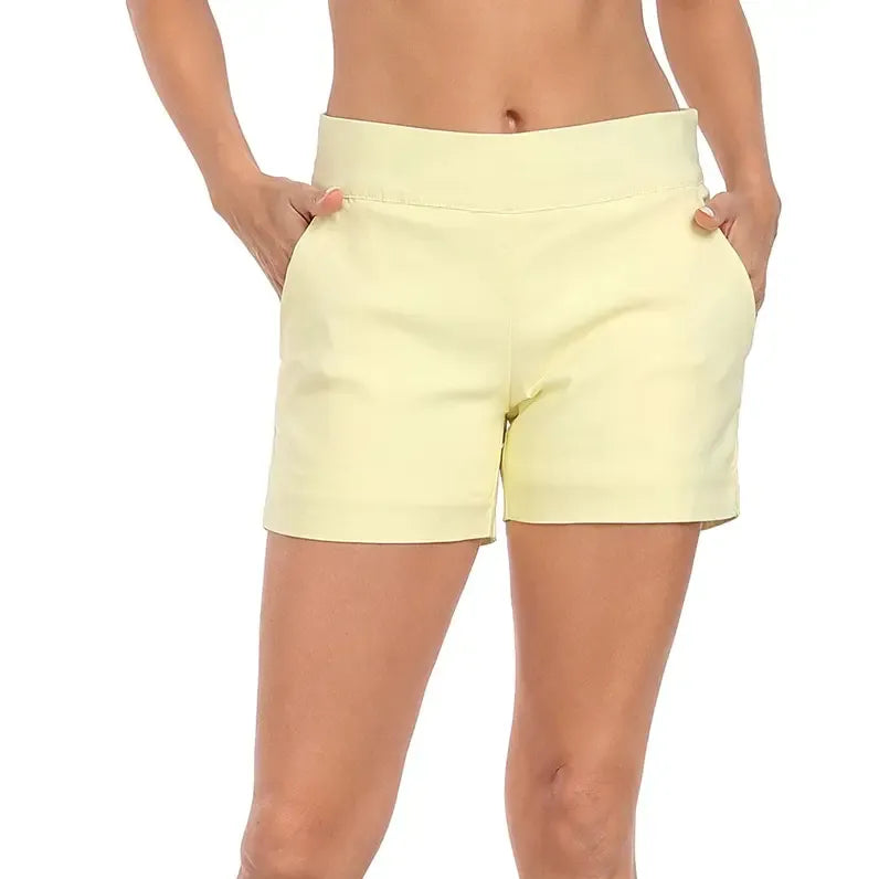 Women's High Waist Tailored Shorts – Slim Fit Stretch Fabric with Pockets, Chic Dress Shorts for Office & Casual Summer Wear