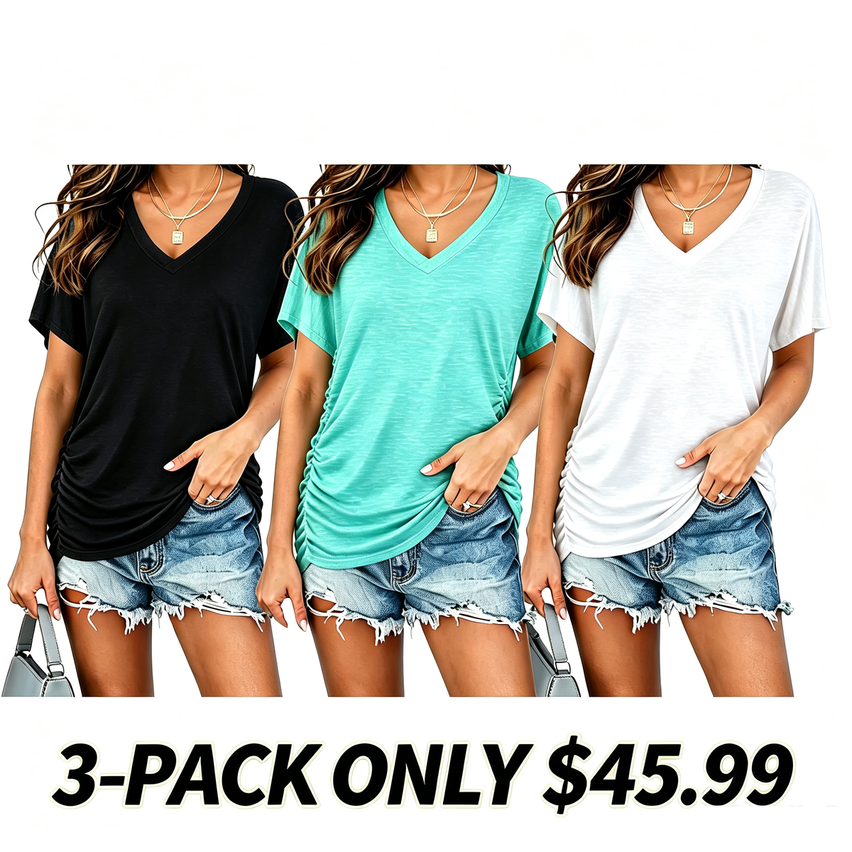 Women's V-Neck Everyday Tee | Ultra-Soft, Flattering Fit & All-Day Comfort