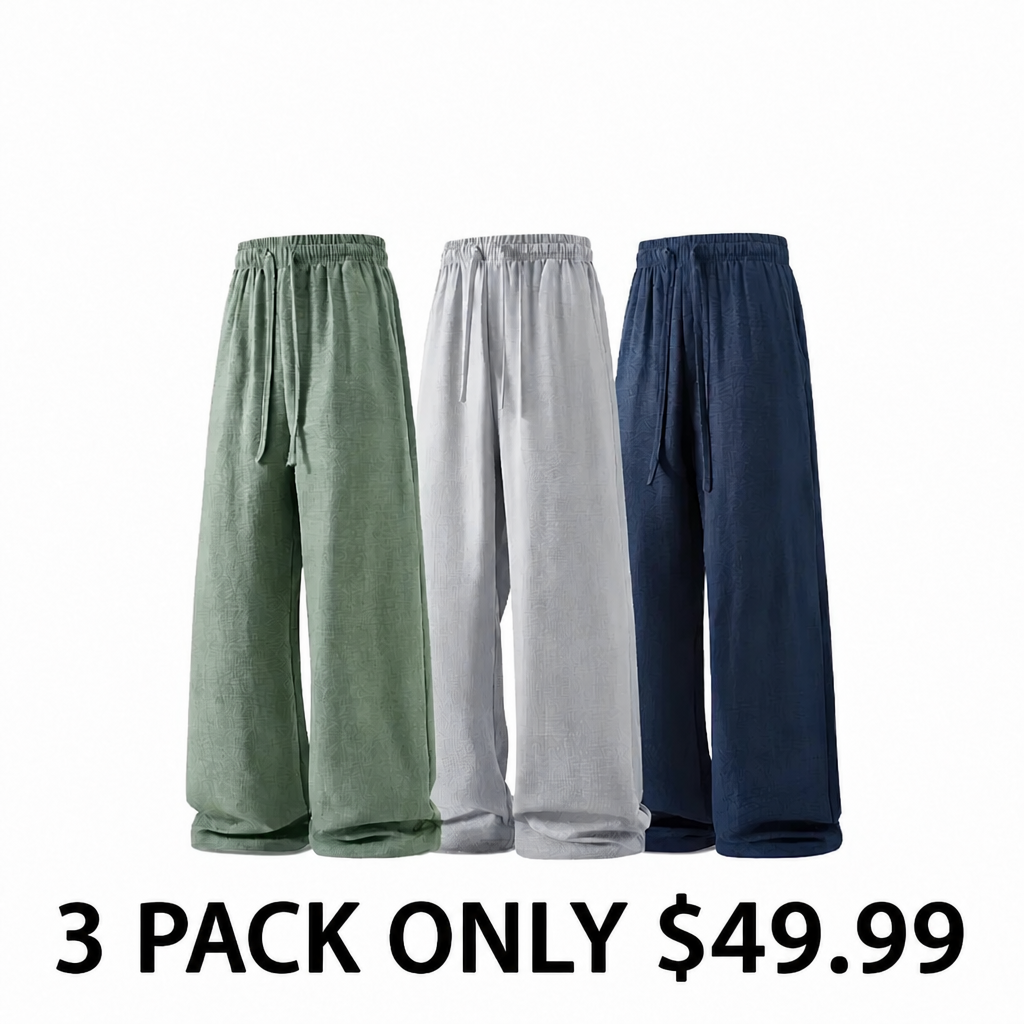 Men's Vintage Linen Pants – Loose Fit, Drawstring Waist, Lightweight & Breathable for Summer