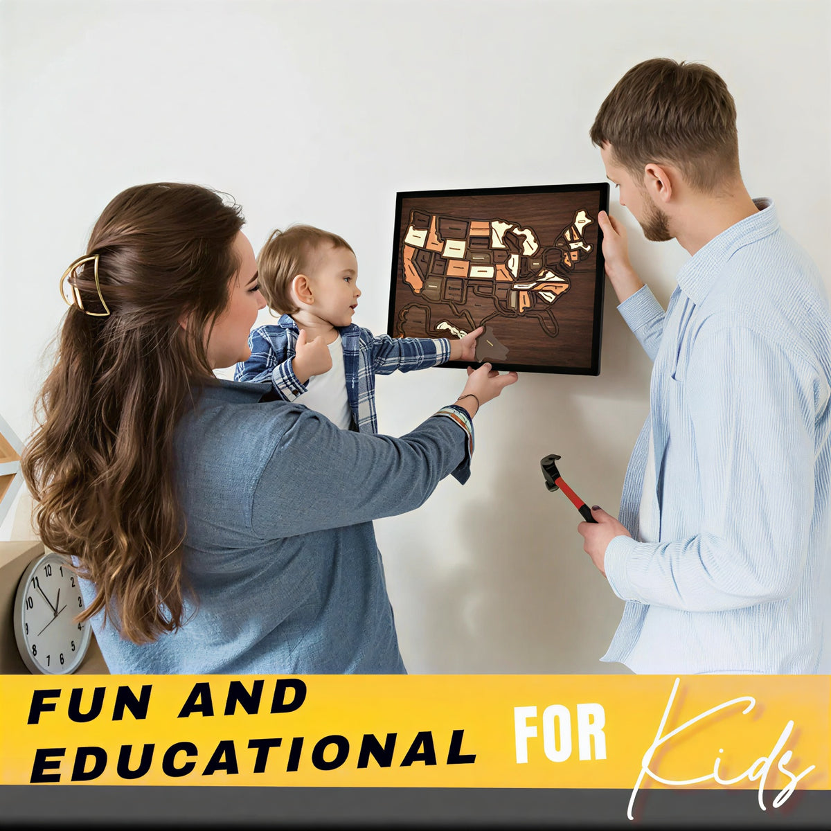 🔥Hot Sale 49% OFF🔥 Wooden USA Travel Map Puzzle🧩A Stylish Way to Track Your Journey & Memories
