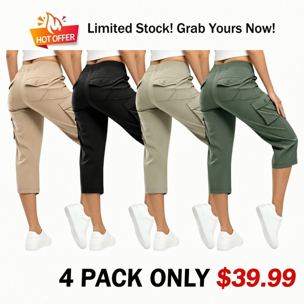 🔥Hot Summer Sale🔥Women’s Drawstring Capri Pants with Pockets for Casual Comfort Wear