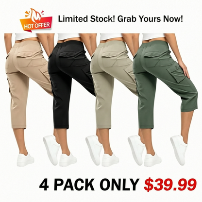 🔥Hot Summer Sale🔥Women’s Drawstring Capri Pants with Pockets for Casual Comfort Wear