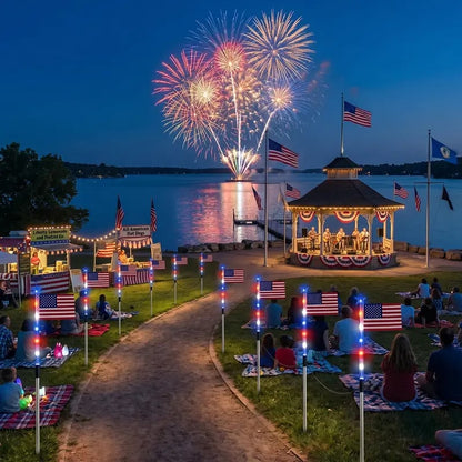 🔥Last Day 49% OFF - 8-Piece Flag Solar Pathway Lights