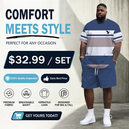 Men's Ultra-Breathable 2-Piece Summer Set – 3D Print T-Shirt & Shorts for All-Day Comfort