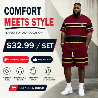 Men's Ultra-Breathable 2-Piece Summer Set – 3D Print T-Shirt & Shorts for All-Day Comfort