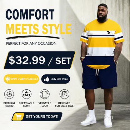 Men's Ultra-Breathable 2-Piece Summer Set – 3D Print T-Shirt & Shorts for All-Day Comfort