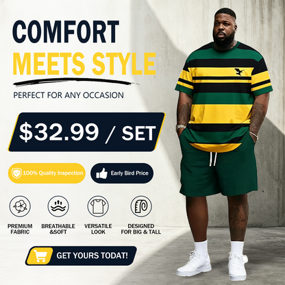Men's Ultra-Breathable 2-Piece Summer Set – 3D Print T-Shirt & Shorts for All-Day Comfort