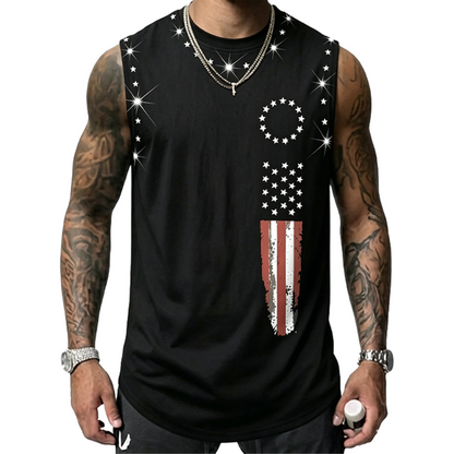 Men's American Flag Graphic Print Tank Top