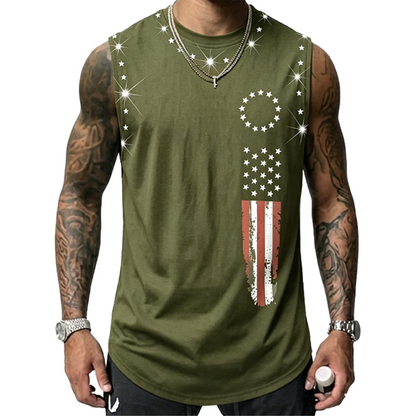Men's American Flag Graphic Print Tank Top