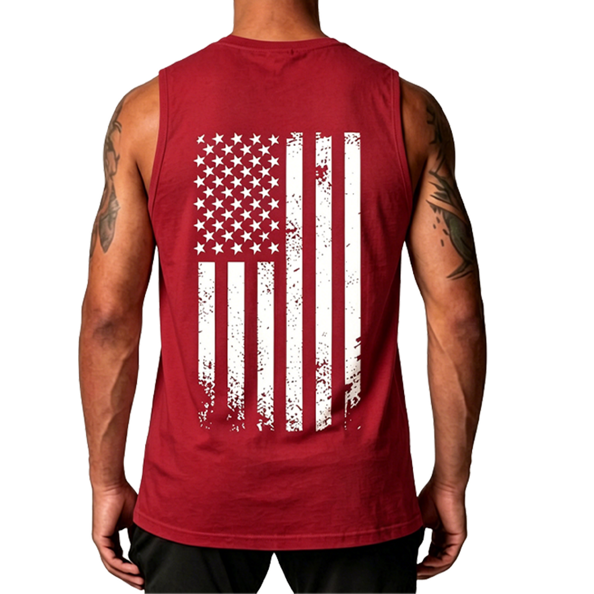 Men's American Flag Graphic Print Tank Top