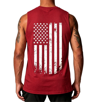 Men's American Flag Graphic Print Tank Top