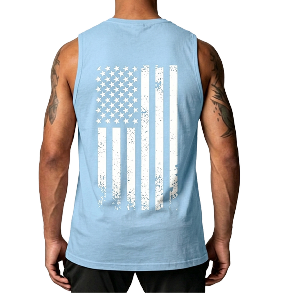 Men's American Flag Graphic Print Tank Top
