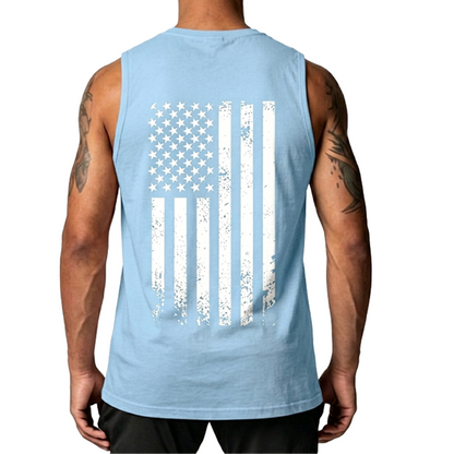 Men's American Flag Graphic Print Tank Top