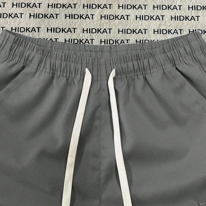 Men's Relaxed Fit Cargo Capri Shorts – Multi-Pocket Elastic Drawstring Waist, Lightweight Cropped Pants for Streetwear & Outdoor