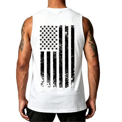 Men's American Flag Graphic Print Tank Top