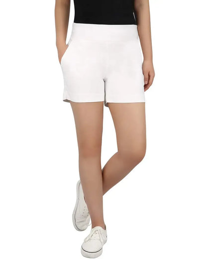 Women's High Waist Tailored Shorts – Slim Fit Stretch Fabric with Pockets, Chic Dress Shorts for Office & Casual Summer Wear