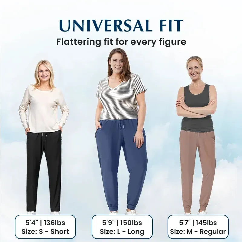 Women's Cooling Ice Silk Pants – Ultra Stretch High Waist Lightweight Trousers for Summer, Lounge & Everyday Comfort