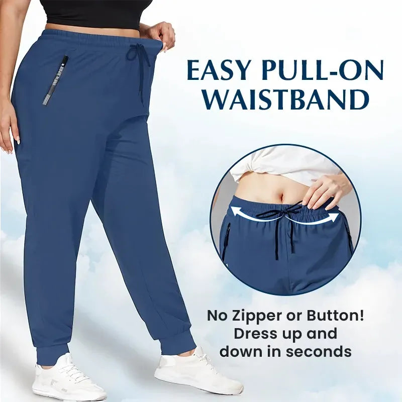 Women's Cooling Ice Silk Pants – Ultra Stretch High Waist Lightweight Trousers for Summer, Lounge & Everyday Comfort