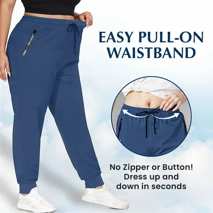 Women's Cooling Ice Silk Pants – Ultra Stretch High Waist Lightweight Trousers for Summer, Lounge & Everyday Comfort