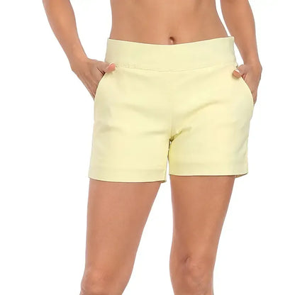 Women's High Waist Tailored Shorts – Slim Fit Stretch Fabric with Pockets, Chic Dress Shorts for Office & Casual Summer Wear