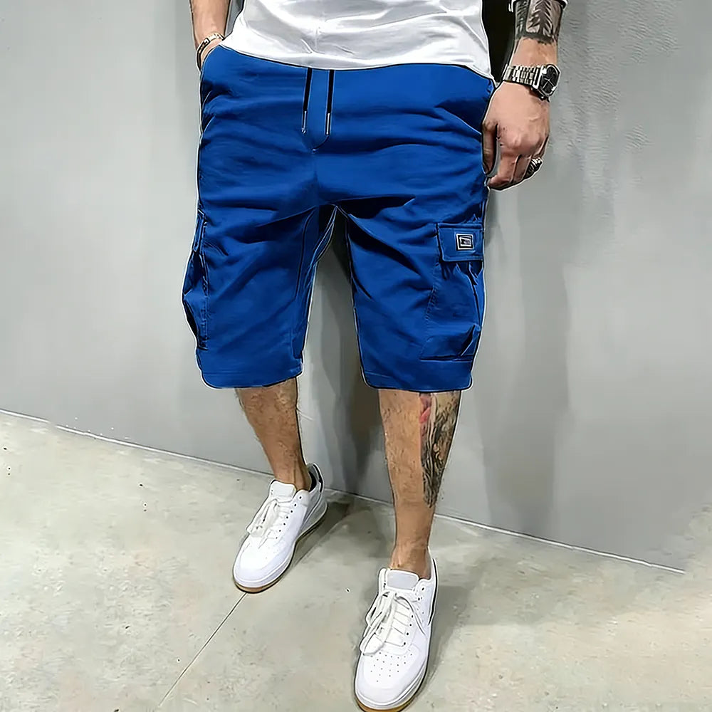 Men's 6-Pocket Cargo Shorts – Adjustable Drawstring Waist, Relaxed Fit for Outdoor & Everyday Wear