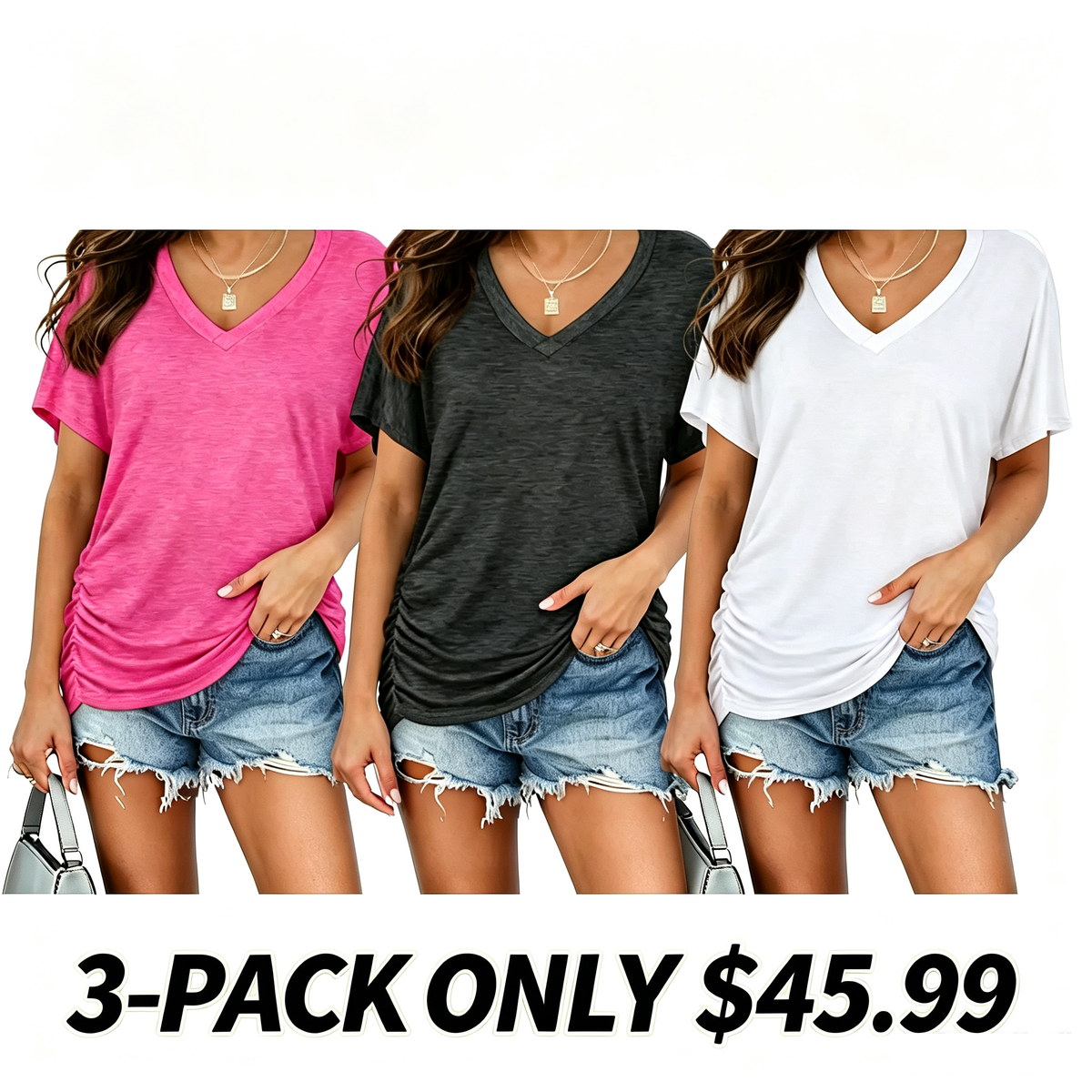Women's V-Neck Everyday Tee | Ultra-Soft, Flattering Fit & All-Day Comfort