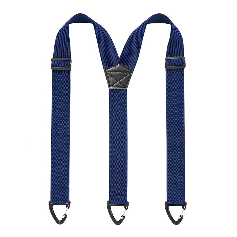Men's 1.5 Inch X-Back Elastic Suspenders – Adjustable Heavy Duty Carabiner Hook Clips with Leather Cross Pad, Work, Business & Casual Style