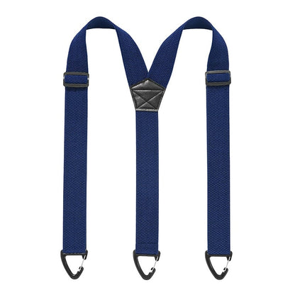 Men's 1.5 Inch X-Back Elastic Suspenders – Adjustable Heavy Duty Carabiner Hook Clips with Leather Cross Pad, Work, Business & Casual Style