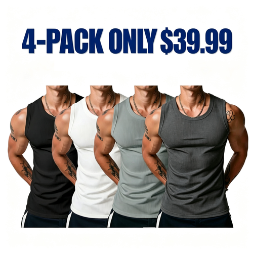 💝💝Men's Wide Strap Ribbed Tank Top