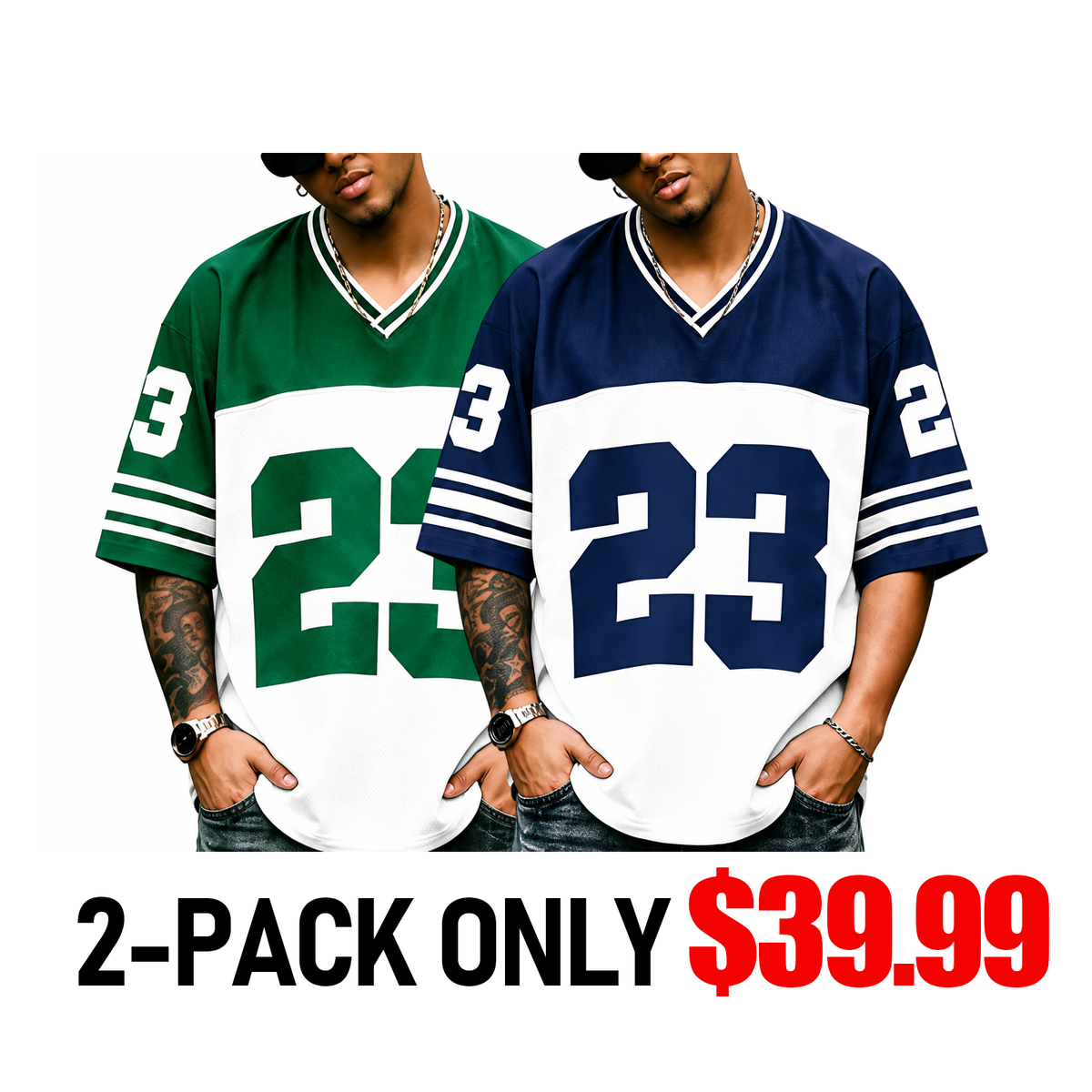 Men's Retro Jersey T-Shirt Loose Fit Streetwear Top