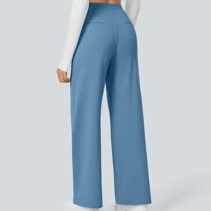 Women's Flattering High Waist Work Pants – Stretchy Straight Leg Trousers, Perfect from Office to Weekend