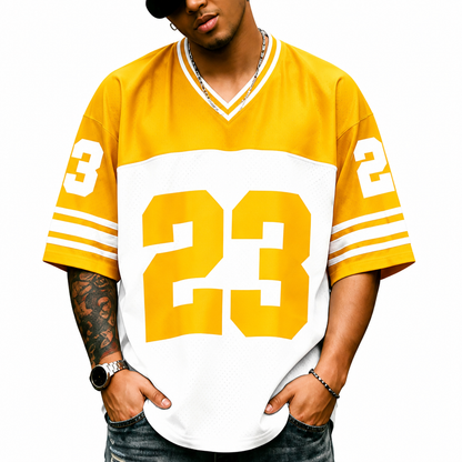Men's Retro Jersey T-Shirt Loose Fit Streetwear Top