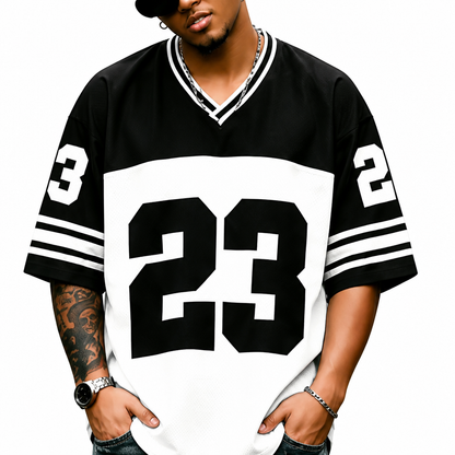 Men's Retro Jersey T-Shirt Loose Fit Streetwear Top