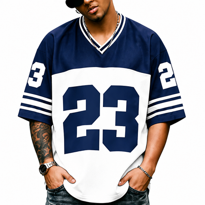 Men's Retro Jersey T-Shirt Loose Fit Streetwear Top