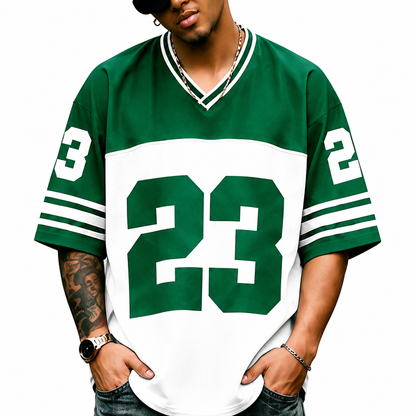 Men's Retro Jersey T-Shirt Loose Fit Streetwear Top