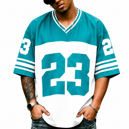 Men's Retro Jersey T-Shirt Loose Fit Streetwear Top