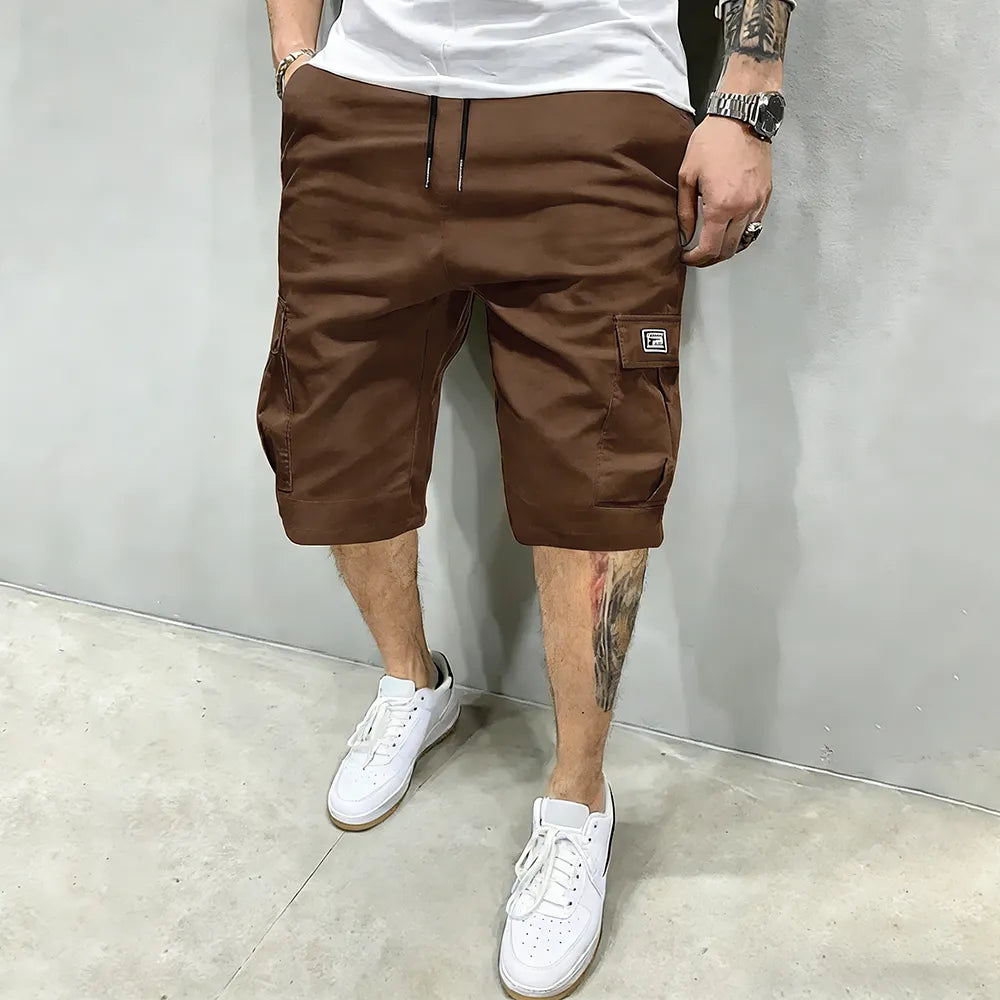Men's 6-Pocket Cargo Shorts – Adjustable Drawstring Waist, Relaxed Fit for Outdoor & Everyday Wear