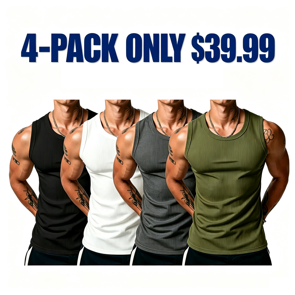 💝💝Men's Wide Strap Ribbed Tank Top