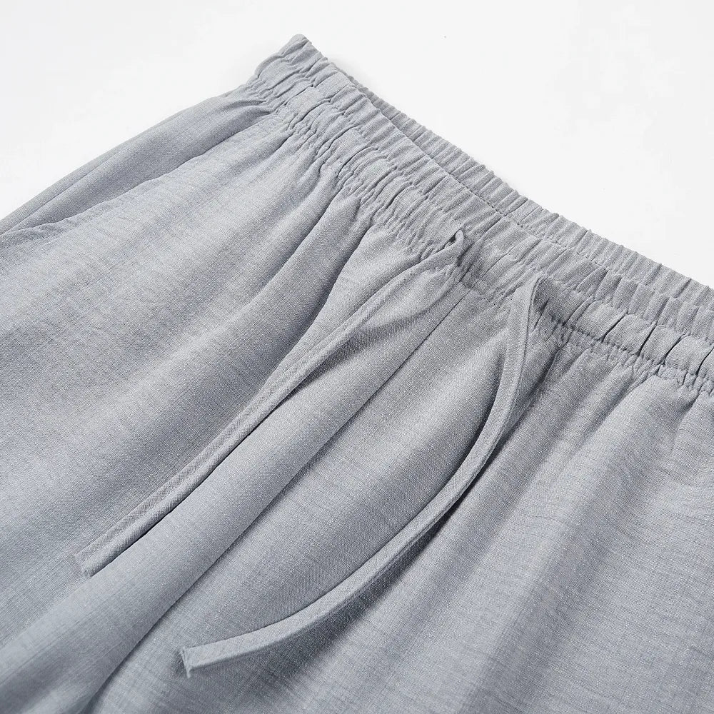 Men's Vintage Linen Pants – Loose Fit, Drawstring Waist, Lightweight & Breathable for Summer