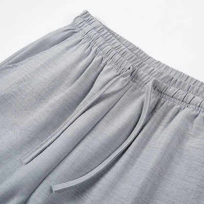 Men's Vintage Linen Pants – Loose Fit, Drawstring Waist, Lightweight & Breathable for Summer