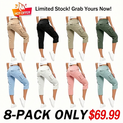 🔥Hot Summer Sale🔥Women’s Drawstring Capri Pants with Pockets for Casual Comfort Wear