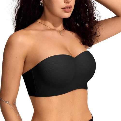 Womens Strapless Bras Wireless Non-Slip Tube Top Push Up Bralette Seamless Padded Bandeau Bra Everyday Convertible Bra