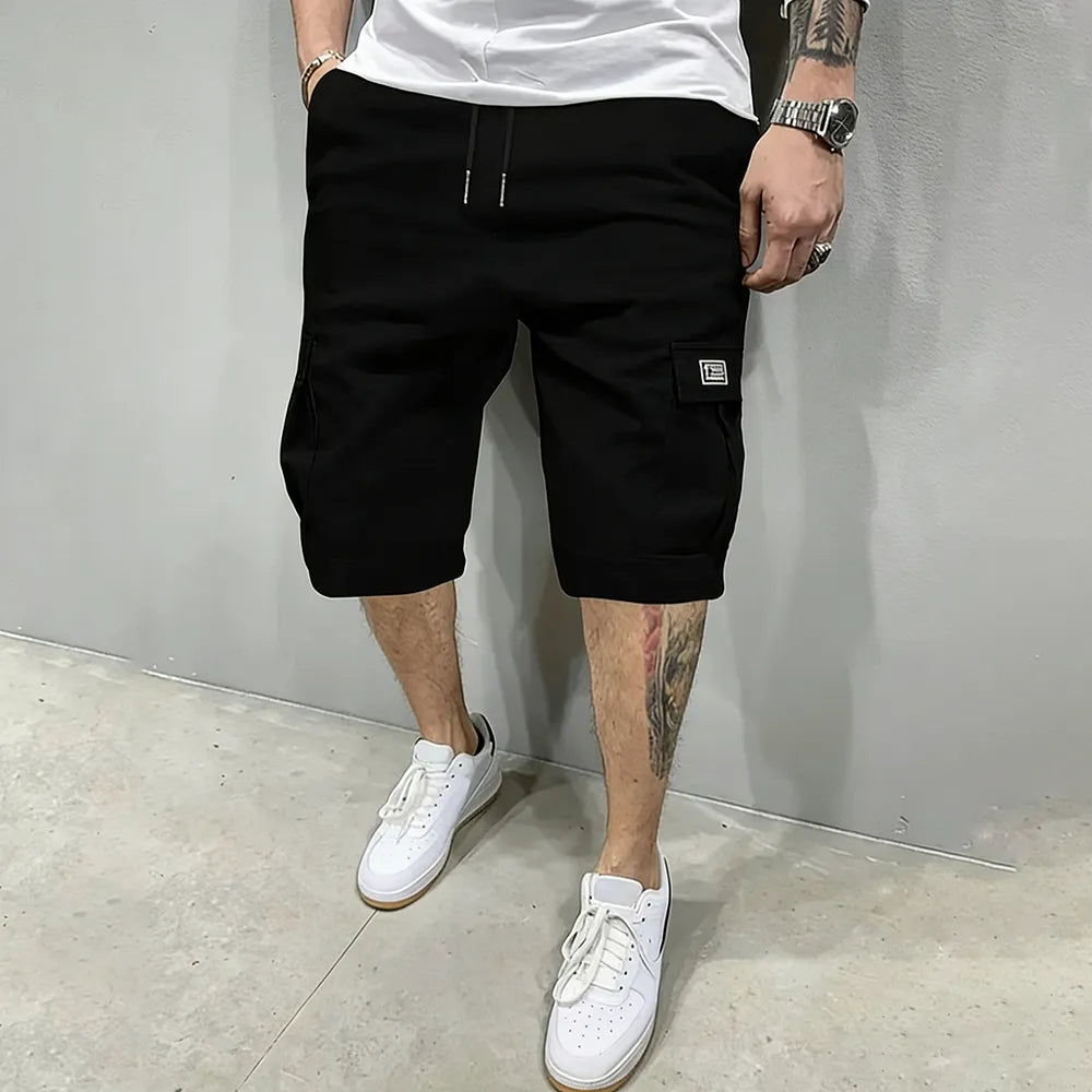 Men's 6-Pocket Cargo Shorts – Adjustable Drawstring Waist, Relaxed Fit for Outdoor & Everyday Wear