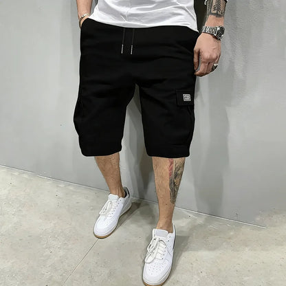 Men's 6-Pocket Cargo Shorts – Adjustable Drawstring Waist, Relaxed Fit for Outdoor & Everyday Wear
