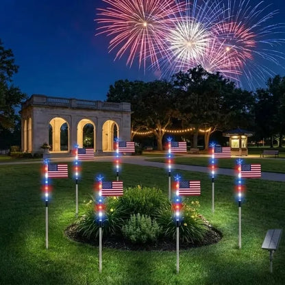 🔥Last Day 49% OFF - 8-Piece Flag Solar Pathway Lights