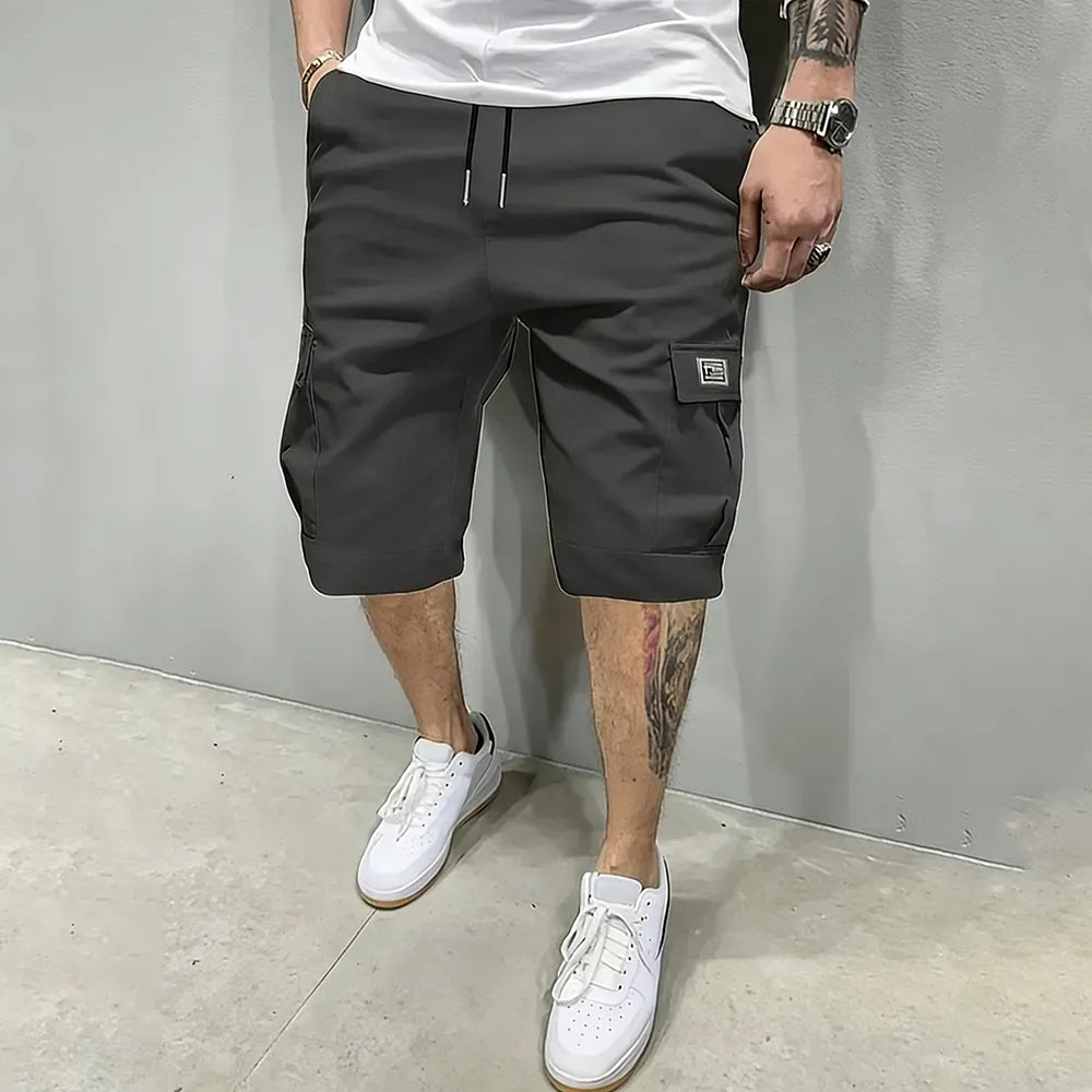 Men's 6-Pocket Cargo Shorts – Adjustable Drawstring Waist, Relaxed Fit for Outdoor & Everyday Wear