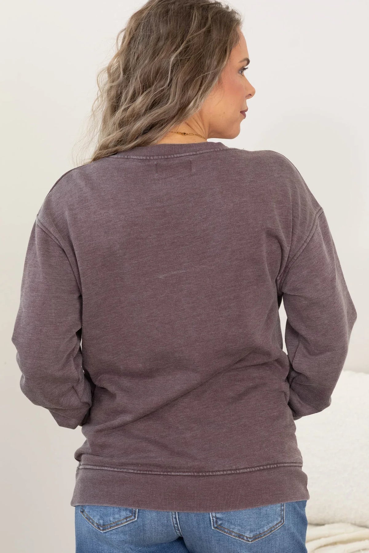 Women's Pigment-Dyed V-Neck Sweatshirt | Soft Stretch Fleece Pullover with Kangaroo Pocket