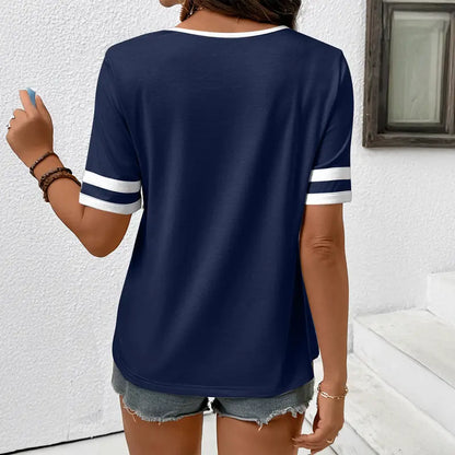 🔥 The Anti-Shapeless Summer Tee: The Retro Striped V-Neck That Snatches Your Silhouette and Never Washes Out! ✨