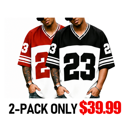 Men's Retro Jersey T-Shirt Loose Fit Streetwear Top