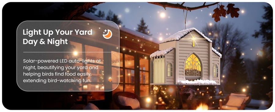 🎁 Mother’s Day 60% OFF-✝️Church-Shaped Metal Solar Bird Feeder(✨Same as in the video)
